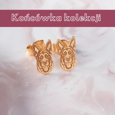 Złote kolczyki Owczarek Niemiecki