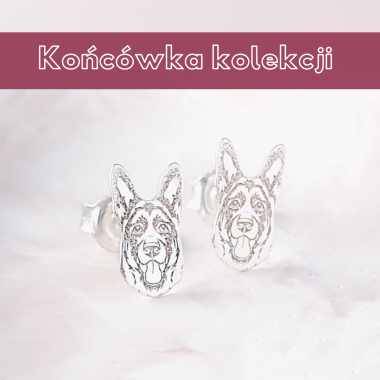 Srebrne kolczyki Owczarek Niemiecki