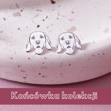 Srebrne kolczyki Beagle