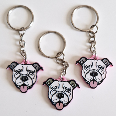 Brelok Amstaff biały SALE
