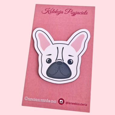 Duży magnes Buldog Francuski biały