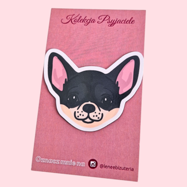 Duży magnes Chihuahua czarno-beżowa
