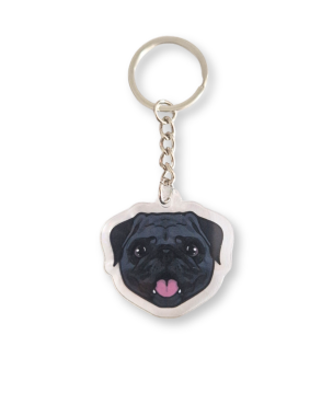 Brelok Mops czarny