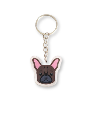 Brelok Buldog Francuski czekoladowy